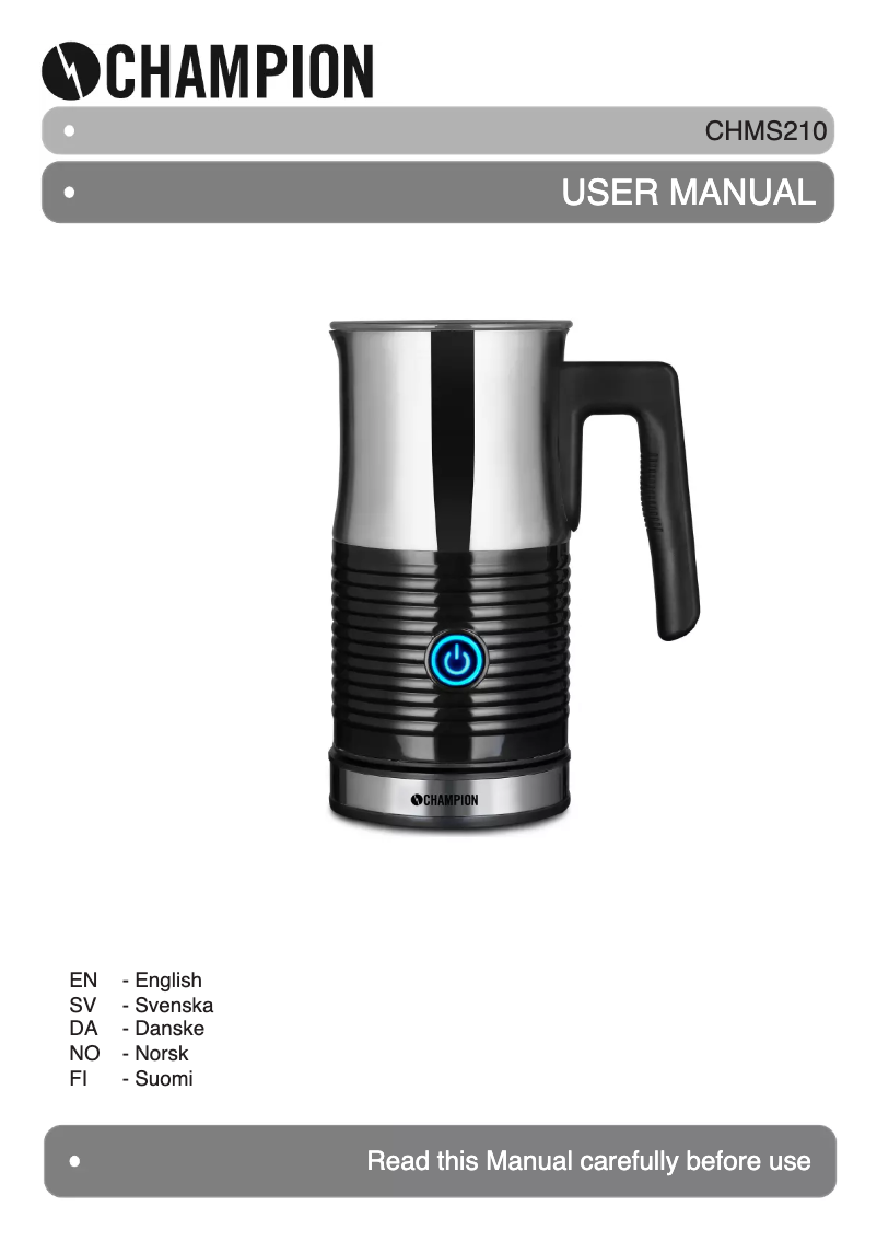 Image de la première page du manuel de l'appareil CHMS210