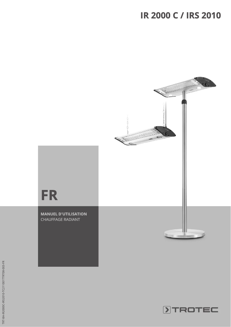 Page n°1 - Manuel utilisateur Trotec IR 2000 C
