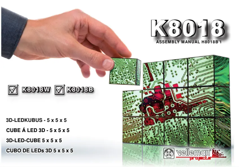 Page 1 de la notice Manuel utilisateur Velleman K8018B