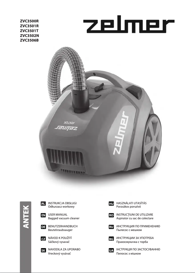 Page 1 de la notice Manuel utilisateur Zelmer Antek ZVC3500R