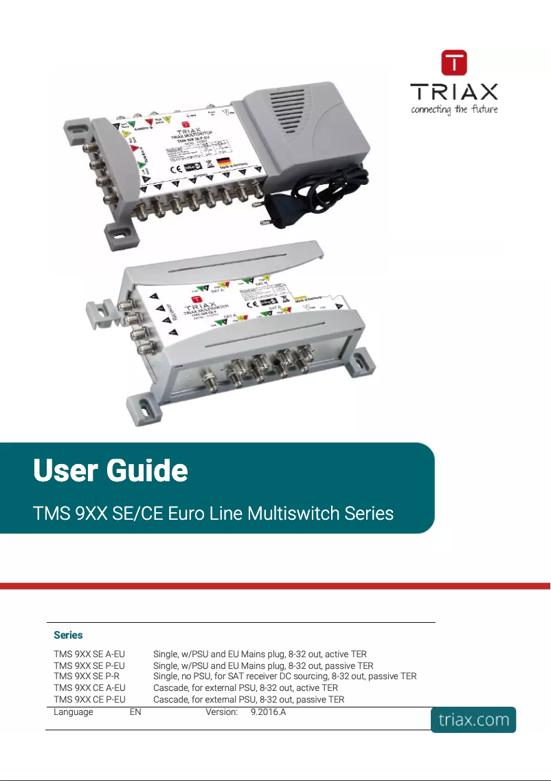 First page image of the manual for TMS 916 CE P