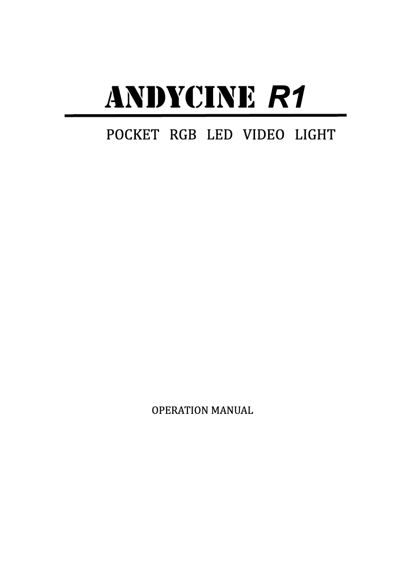 Image de la première page du manuel de l'appareil R1