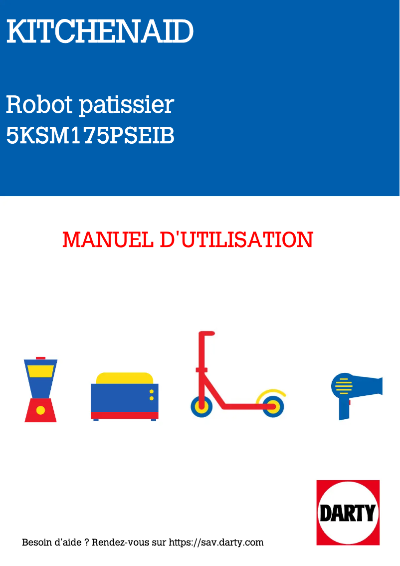 Page 1 de la notice Manuel utilisateur KitchenAid Artisan 5KSM175PSEIB