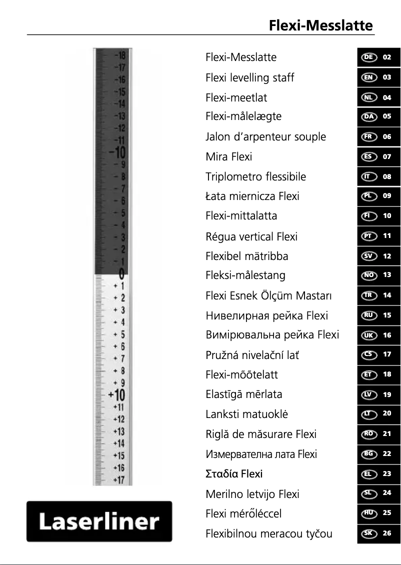 Page 1 de la notice Manuel utilisateur Laserliner Flexi-Messlatte