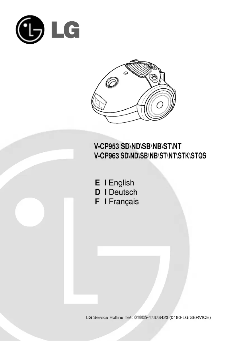 Page n°1 - Manuel utilisateur LG VTCP963ST