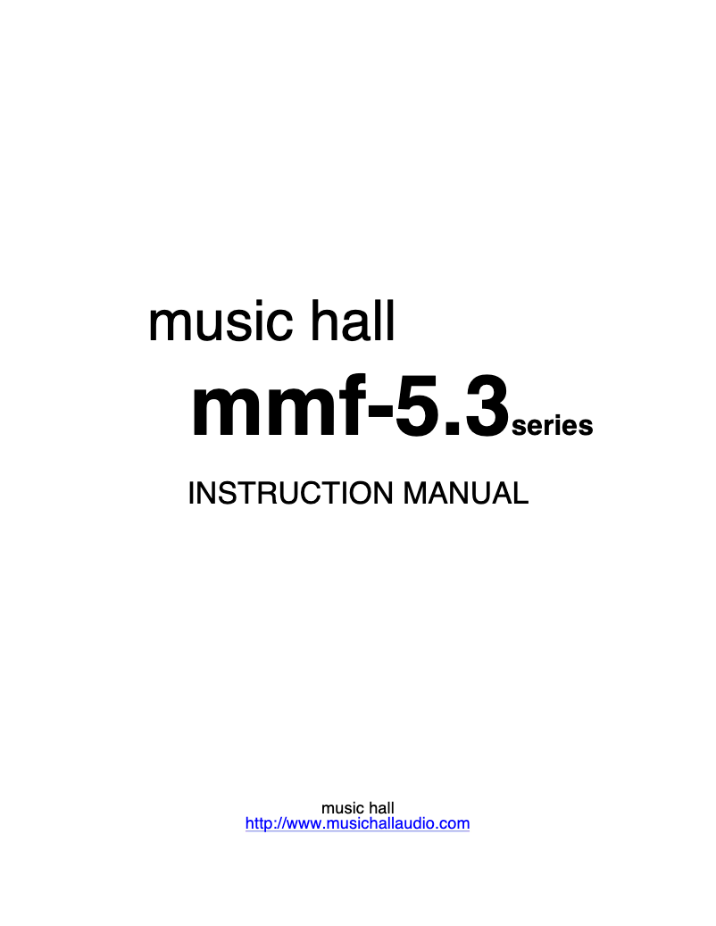 Page 1 of the manual User Manual Music Hall WCS-5