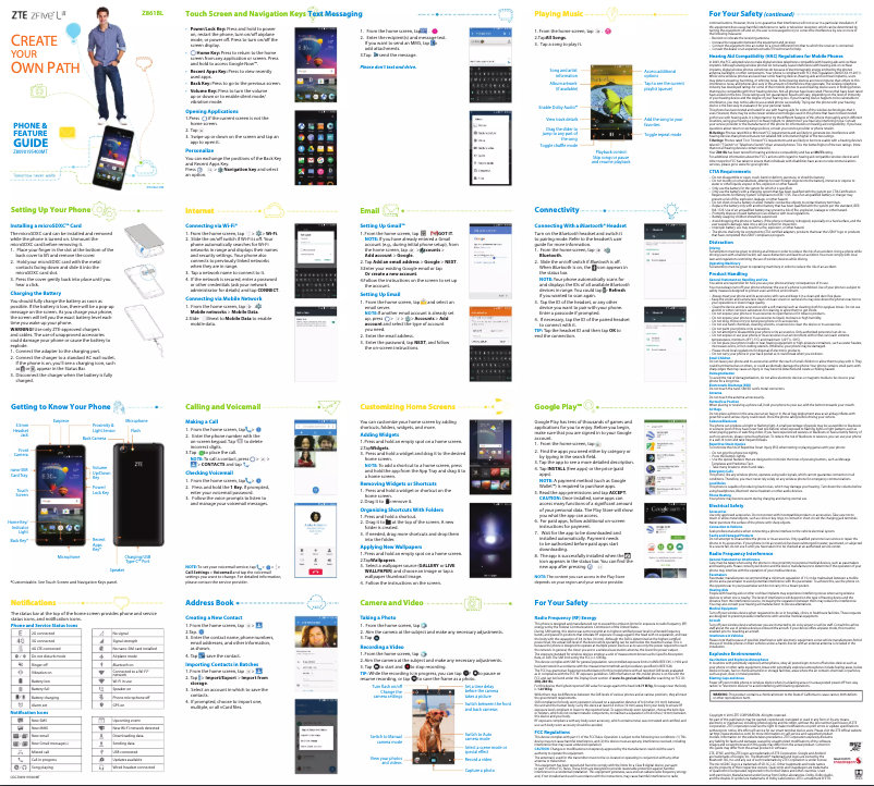 Page n°1 - Manuel utilisateur ZTE ZFive L LTE