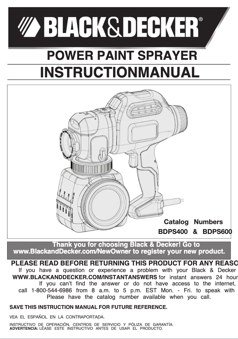 Page 1 de la notice Manuel utilisateur Black & Decker BDPS600