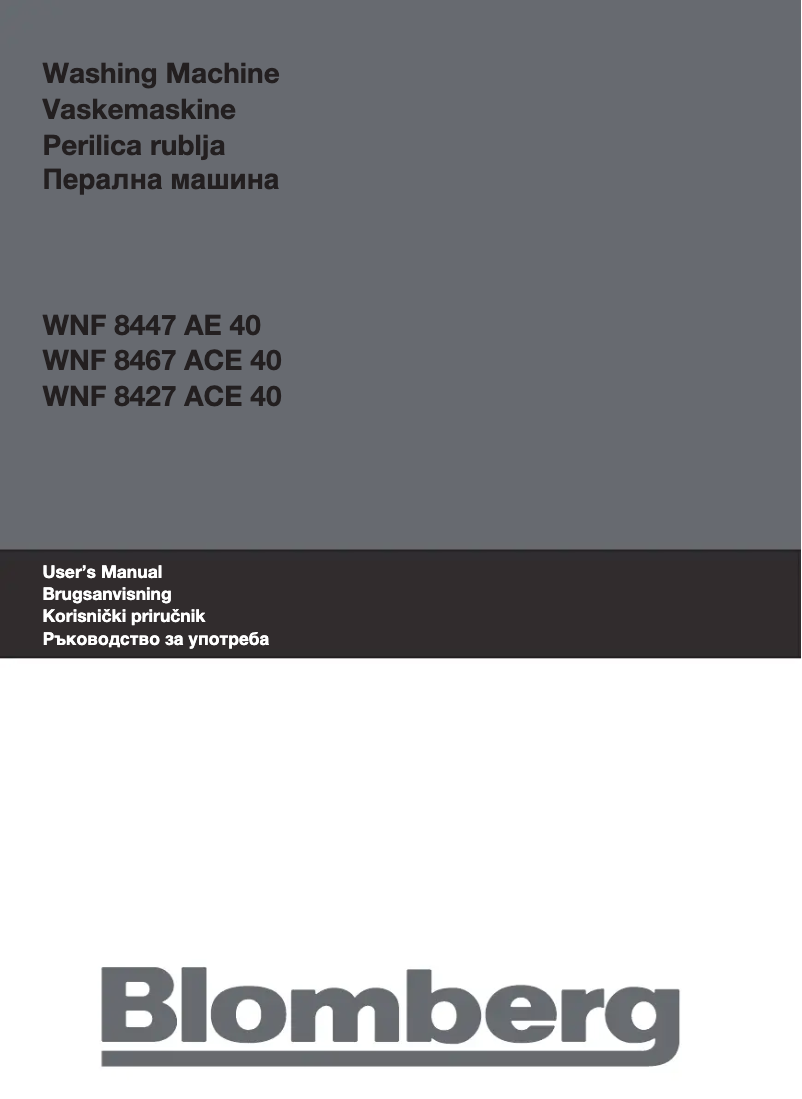 Page n°1 - Manuel utilisateur Blomberg WNF 8427 ACE 40