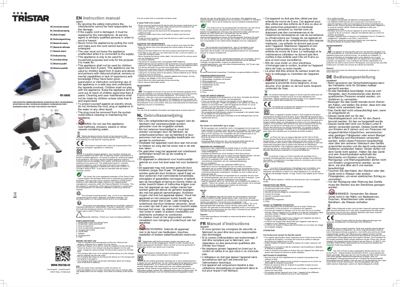 Page 1 de la notice Manuel utilisateur TriStar PD-3809E