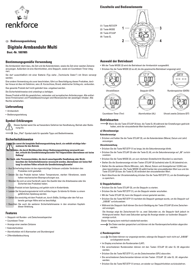 Image de la première page du manuel de l'appareil 1007805