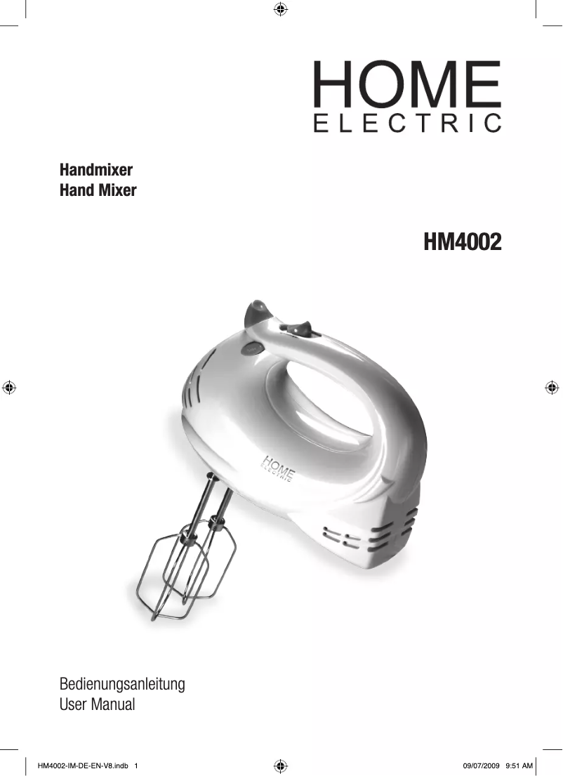 Image de la première page du manuel de l'appareil HM4002