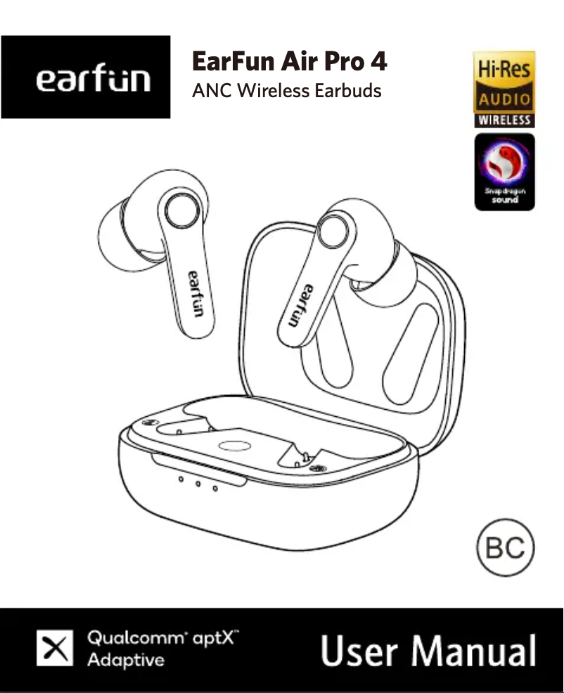 Page n°1 - Manuel utilisateur EarFun Air Pro 4
