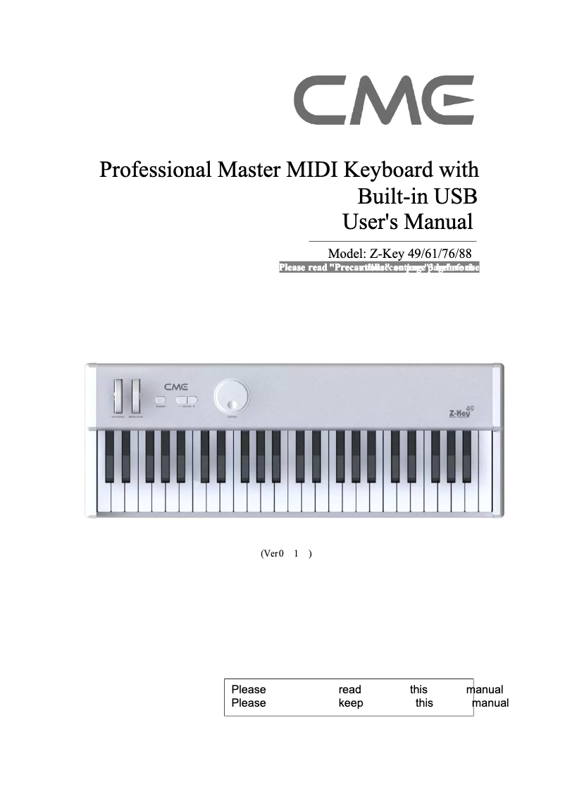 Image de la première page du manuel de l'appareil Z-Key 88
