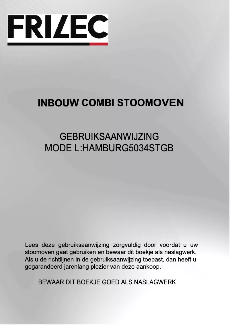 Page 1 de la notice Manuel utilisateur Frilec HAMBURG5034STGB