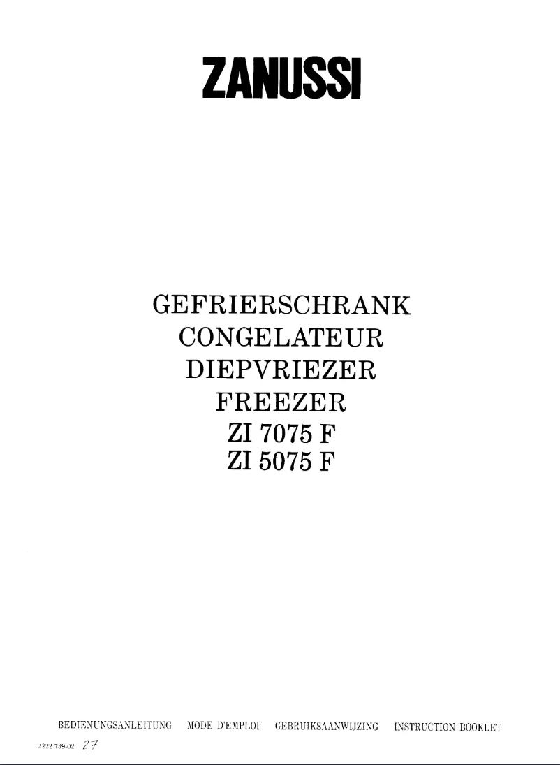 Page 1 de la notice Manuel utilisateur Zanussi ZI 7075F