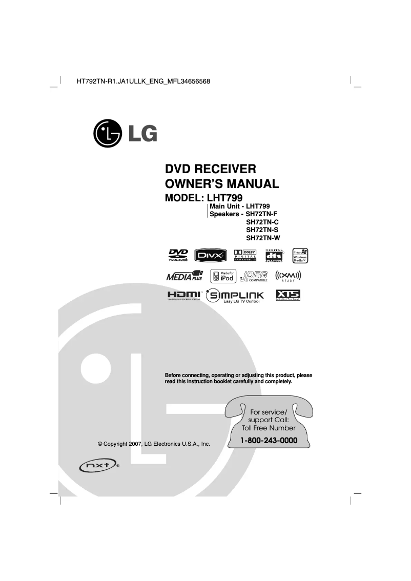 Página 1 del manual Manual de usuario LG LHT799