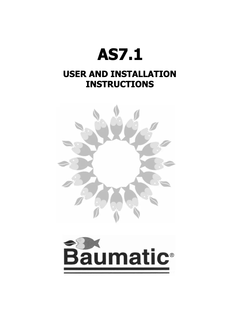 Page n°1 - Manuel utilisateur Baumatic AS7.1SS