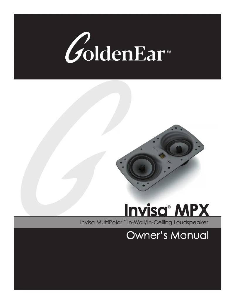 Page n°1 - Manuel utilisateur GoldenEar Invisa MPX