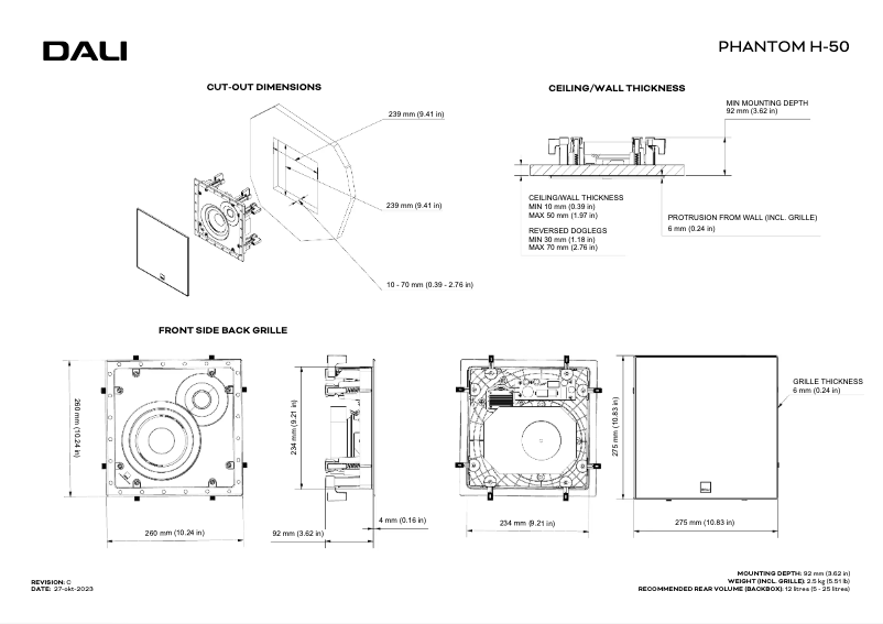 Page n°1 - Dessin technique Dali Phantom H-50