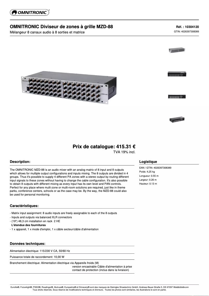 Image de la première page du manuel de l'appareil MZD-88