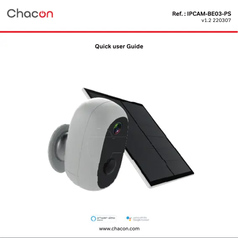 Page 1 de la notice Manuel utilisateur Chacon IPCAM-BE03-PS