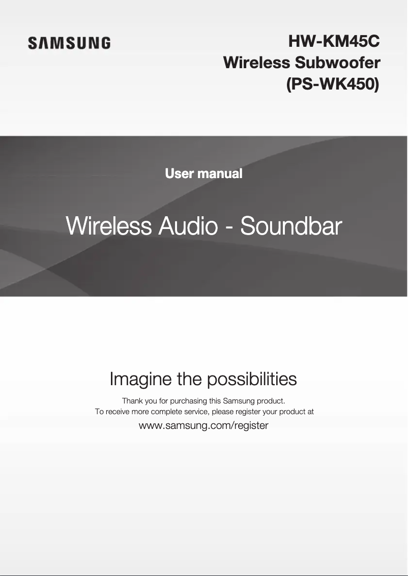 Page 1 de la notice Manuel utilisateur Samsung HW-KM45C