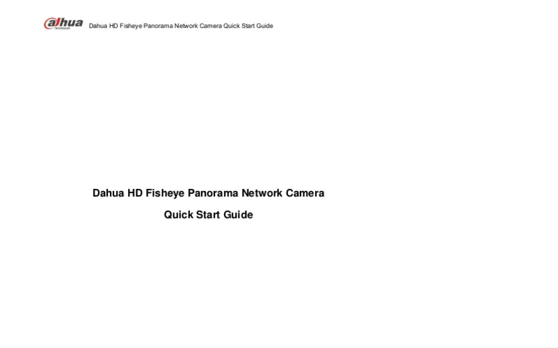 Page n°1 - Manuel utilisateur Dahua Technology IPC-EBW8630-IVC