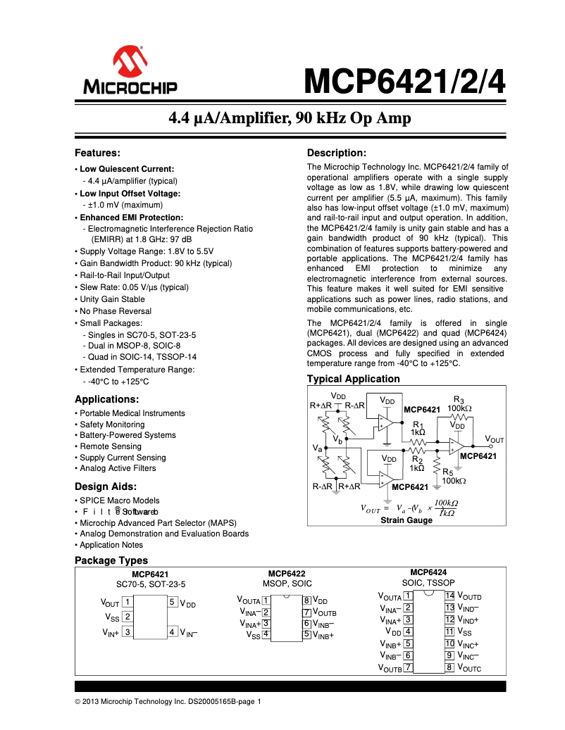 Image de la première page du manuel de l'appareil MCP6421