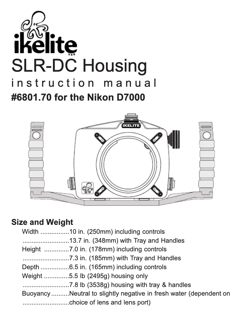 Page 1 de la notice Manuel utilisateur Ikelite 6801.70