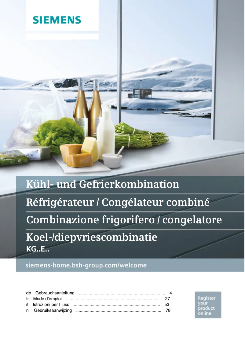 Page n°1 - Manuel utilisateur Siemens KG39E6L4P
