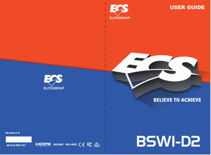 Page 1 de la notice Manuel utilisateur ECS BSWI-D2-N3060