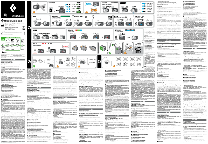Page 1 de la notice Manuel utilisateur Black Diamond Storm R 500