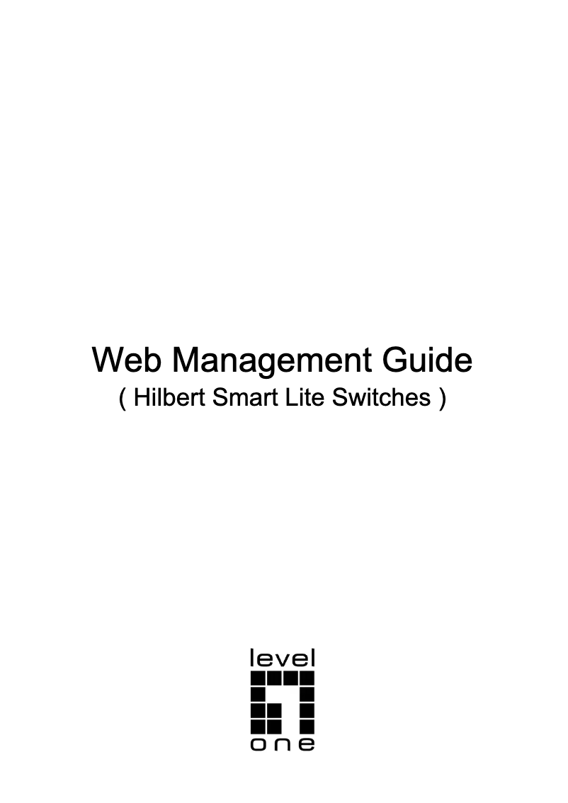 Page n°1 - Manuel utilisateur LevelOne IGS-2106P