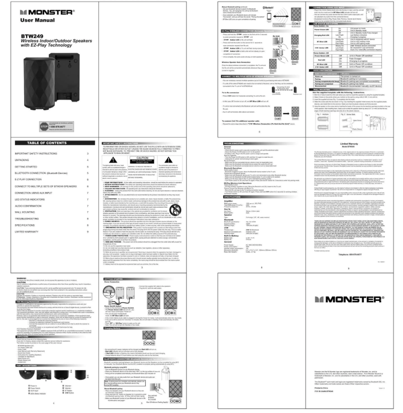 Image de la première page du manuel de l'appareil BTW249