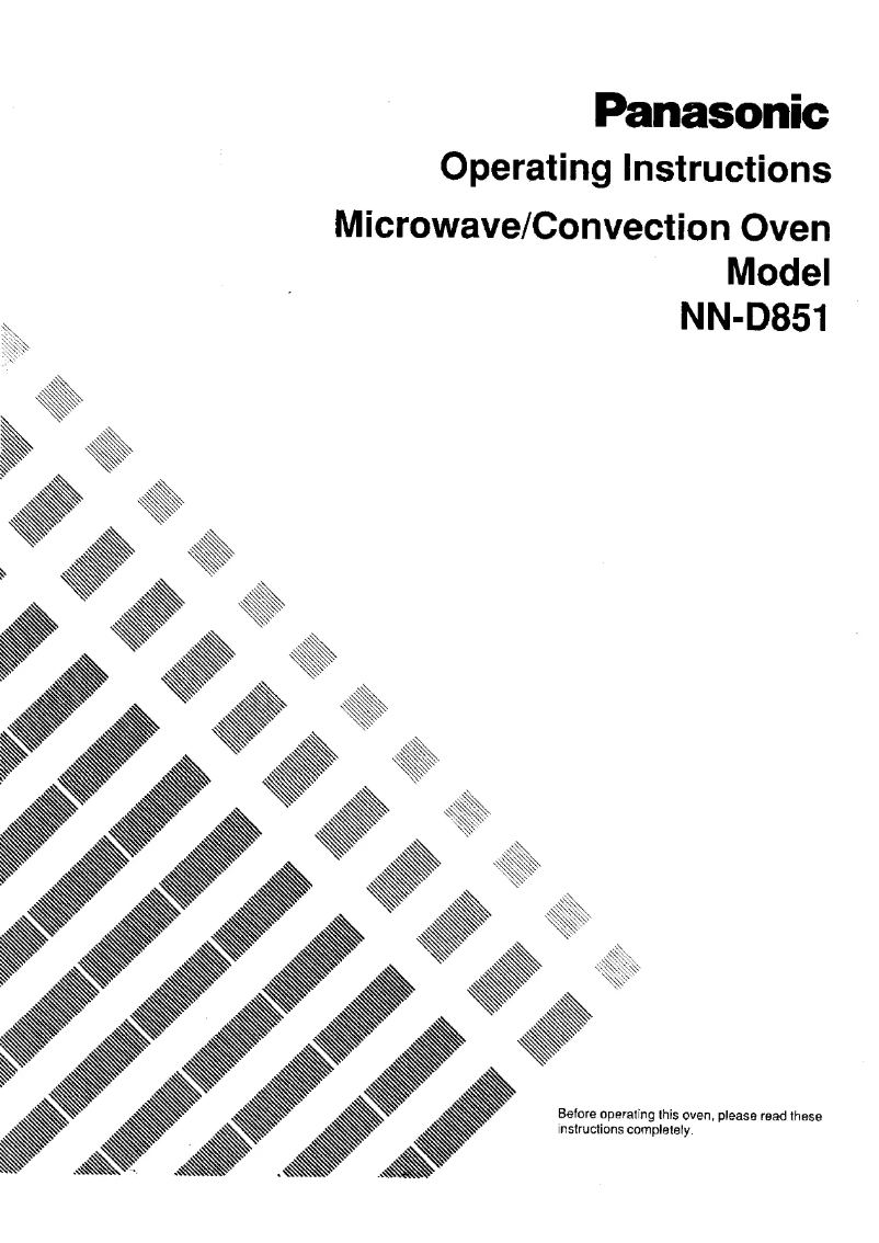 Page 1 de la notice Manuel utilisateur Panasonic NN-D851