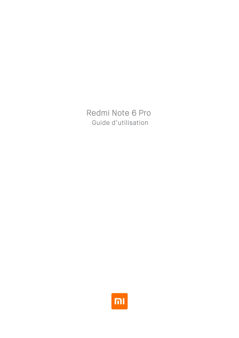 Image de la première page du manuel de l'appareil Redmi Note 6 Pro
