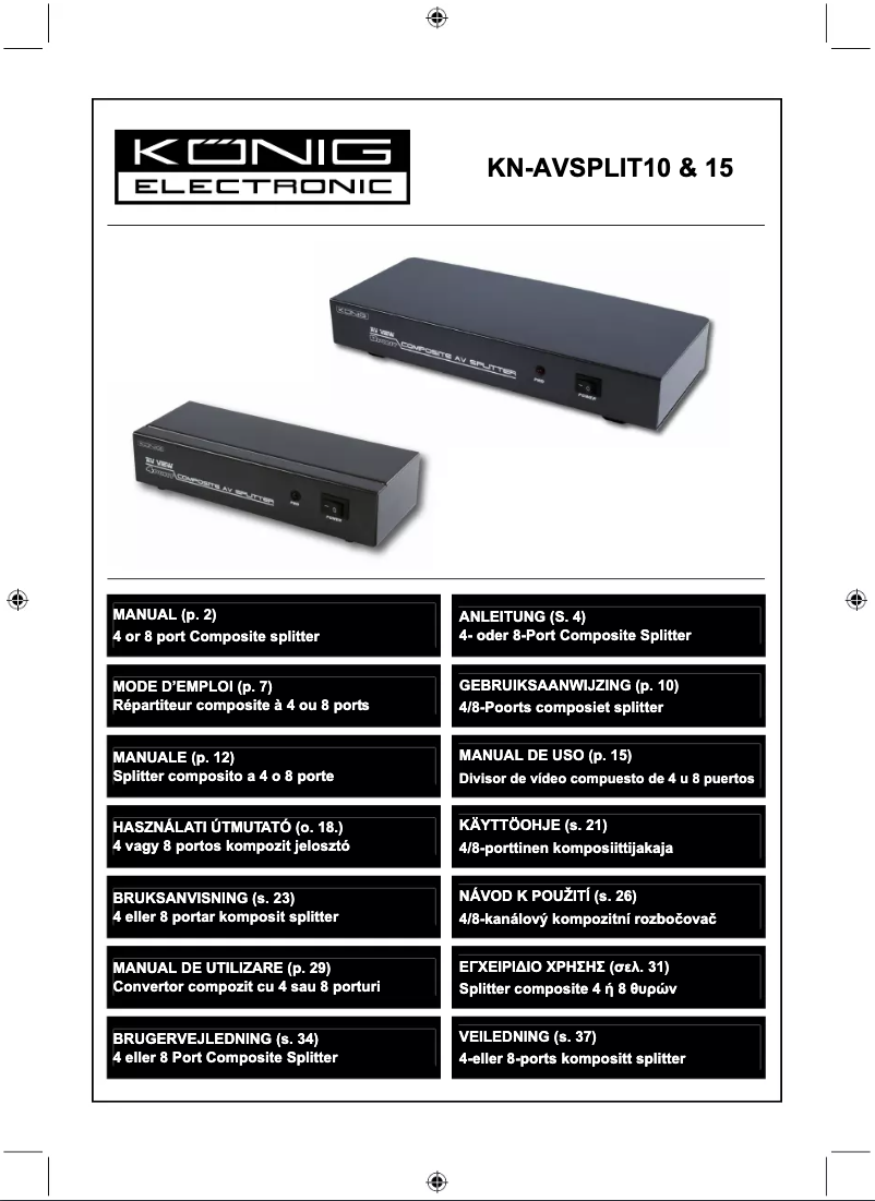 Page n°1 - Manuel utilisateur Konig KN-AVSPLIT15
