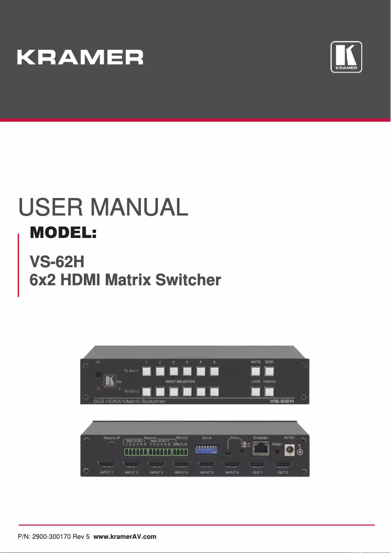 Image de la première page du manuel de l'appareil VS-62H