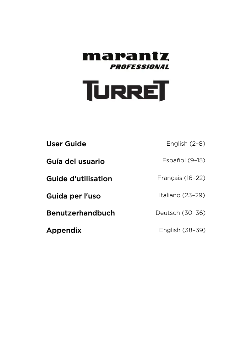 Page n°1 - Manuel utilisateur Marantz Turret