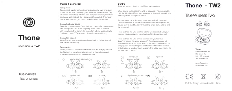 Image de la première page du manuel de l'appareil TW2