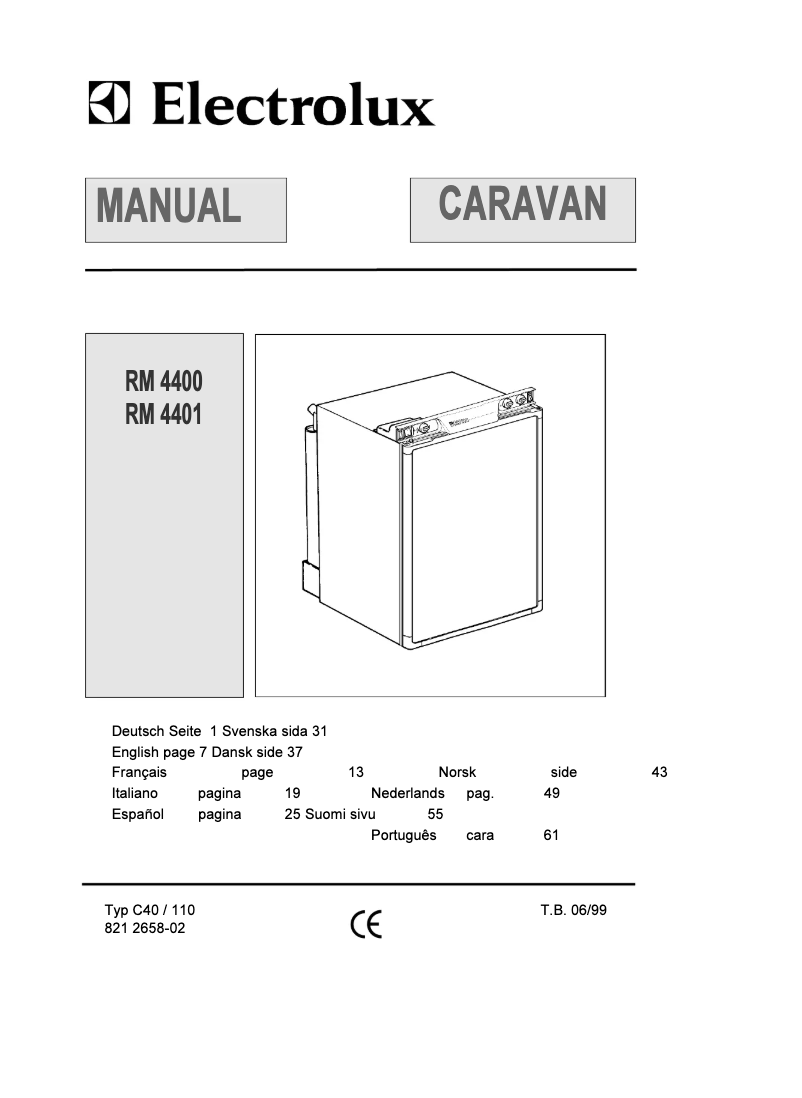 Page n°1 - Manuel utilisateur Dometic RM 4401