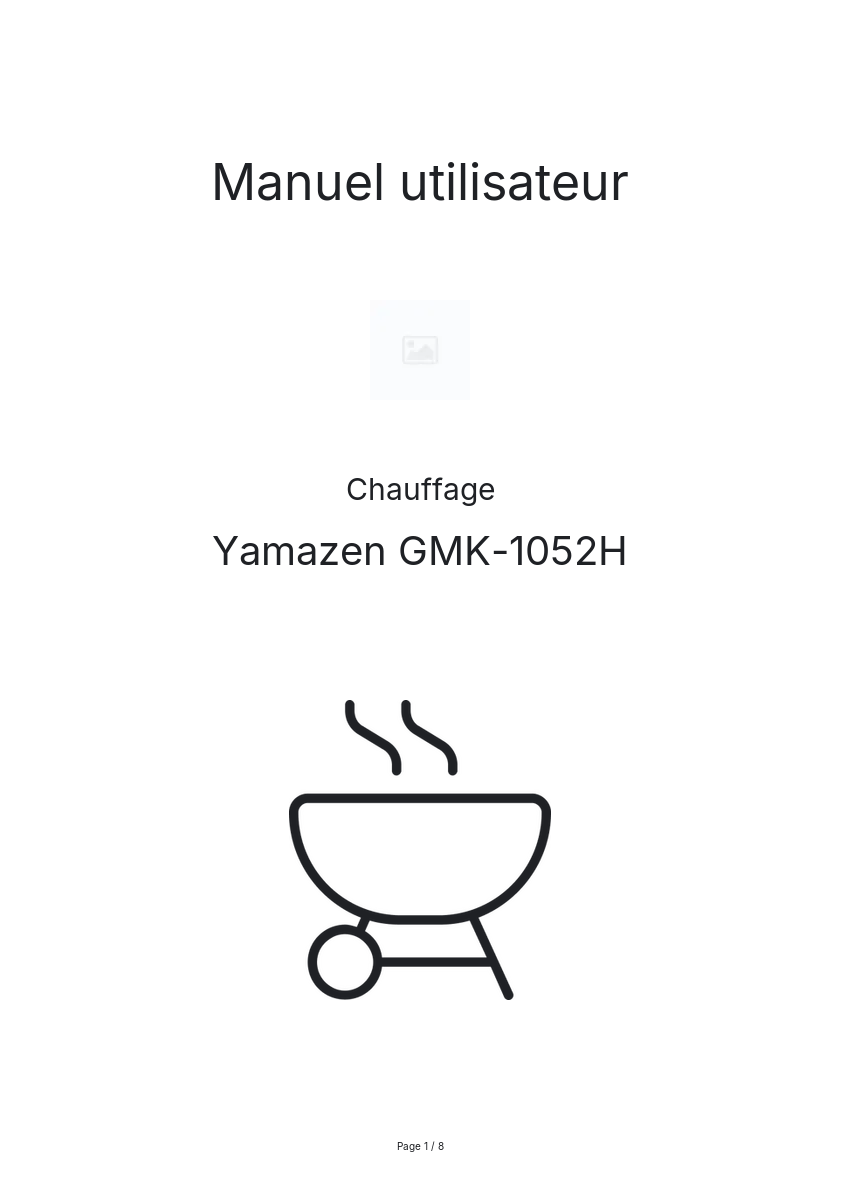 Page n°1 - Manuel utilisateur Yamazen GMK-1052H
