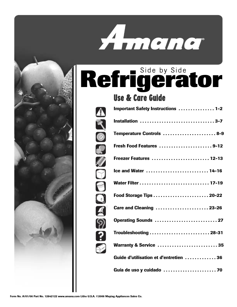 Page 1 de la notice Manuel utilisateur Whirlpool ASD2627KEB