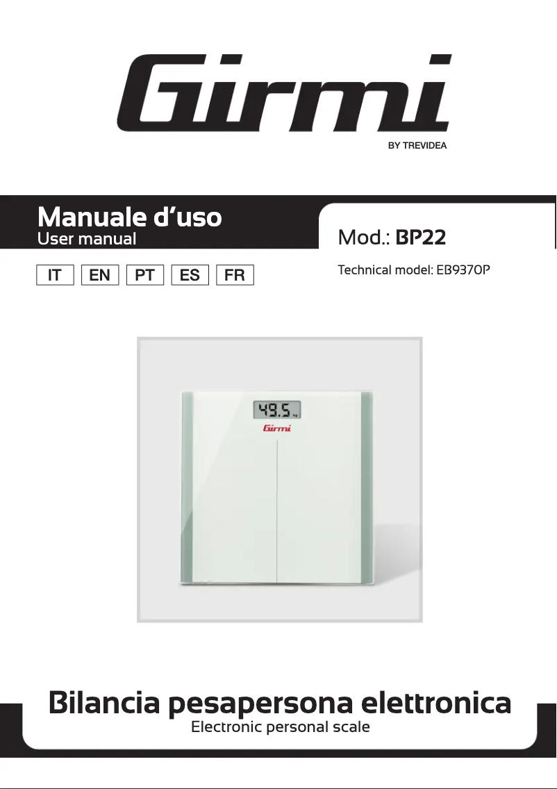 Page n°1 - Manuel utilisateur Girmi BP22