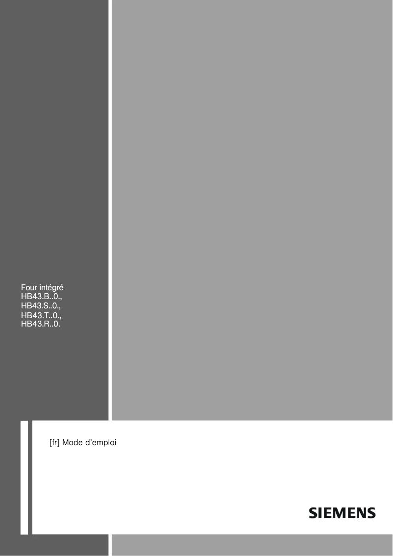 Page n°1 - Manuel utilisateur Siemens HB43AS550E