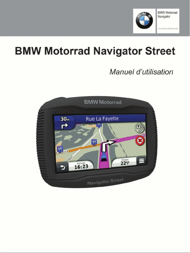 Page 1 de la notice Manuel utilisateur Garmin BMW Motorrad Navigator Street