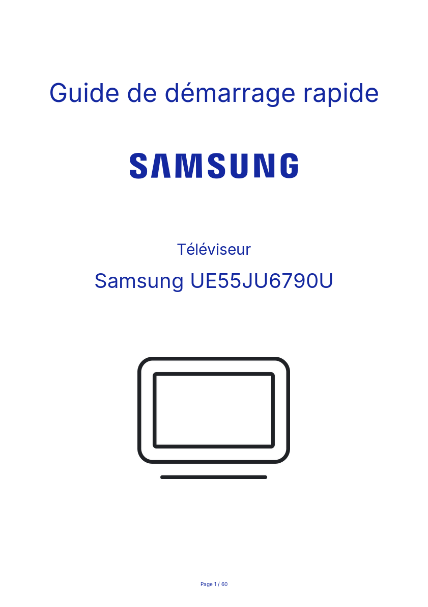 Image de la première page du manuel de l'appareil UE55JU6790U