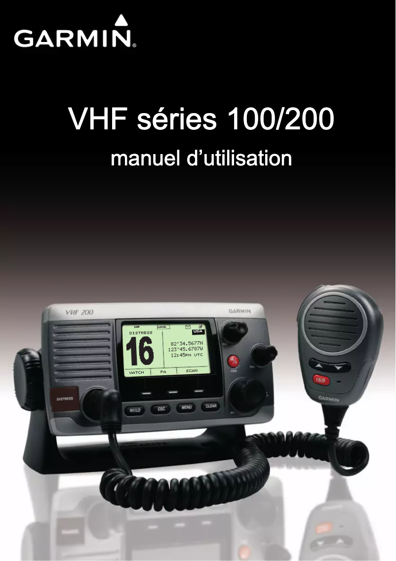 Image de la première page du manuel de l'appareil VHF 200
