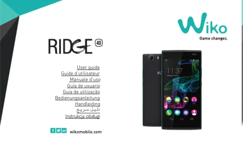 Page 1 de la notice Manuel utilisateur Wiko RIDGE Fab